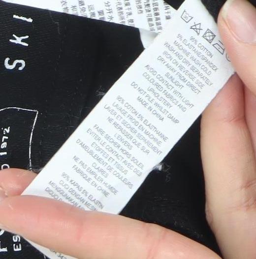 FC Jeans Women’s Black Skinny Jeans Size 12 Stretch Zip Hem