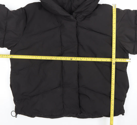 Primark Womens Black Hooded Puffer Jacket Size S Winter Coat