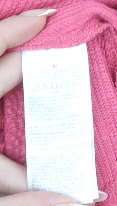 Old Navy Women Pink Ribbed Jersey Tank Top Size M