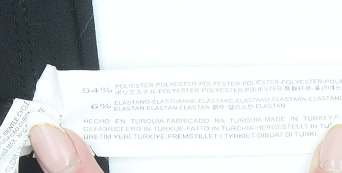 Bershka Women Black XS High Rise Pencil Skirt Stretch Polyester