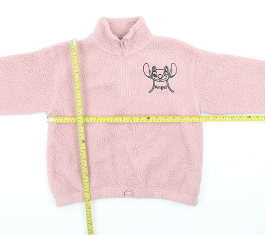 Disney Girls Pink Stitch Fleece Pullover Sweatshirt 11-12 Years