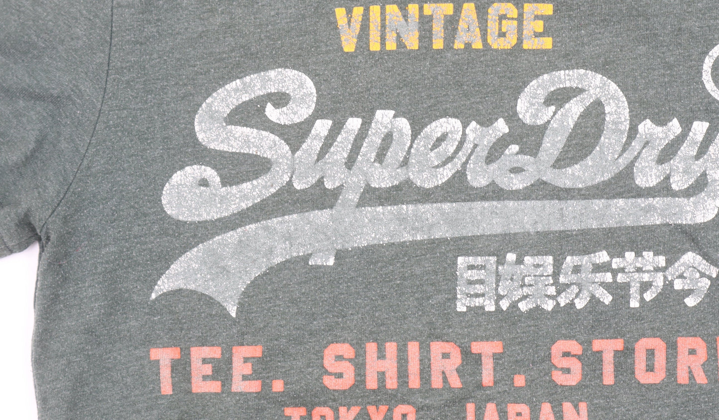 Superdry Men's Green XS Vintage Graphic Crew Neck Slim Fit T-Shirt
