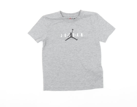 Boys UK Size 5-6 Years Jordan Grey Basic T-Shirt