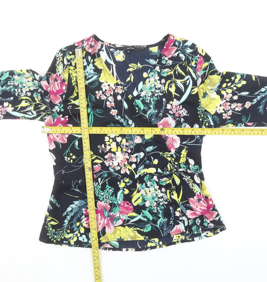 Womens UK Size XS VERO MODA Multicoloured Wrap Blouse