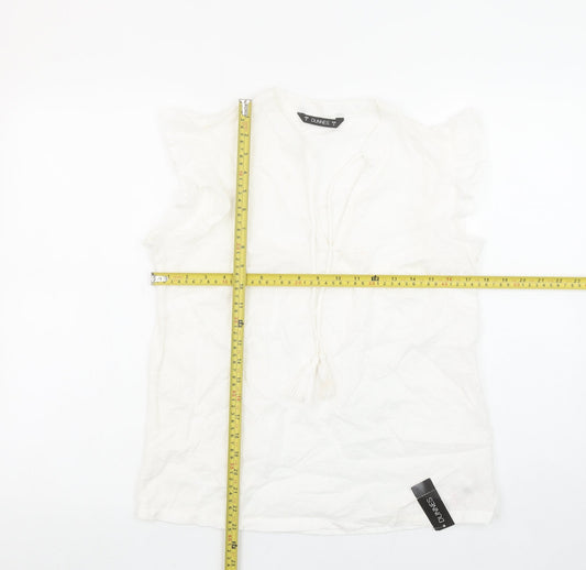 Womens UK Size S Dunnes White Tunic Blouse
