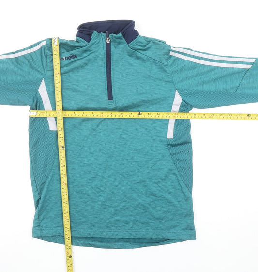 O'Neills Boys Green 1/4 Zip Sports Sweatshirt Age 13 Regular Fit