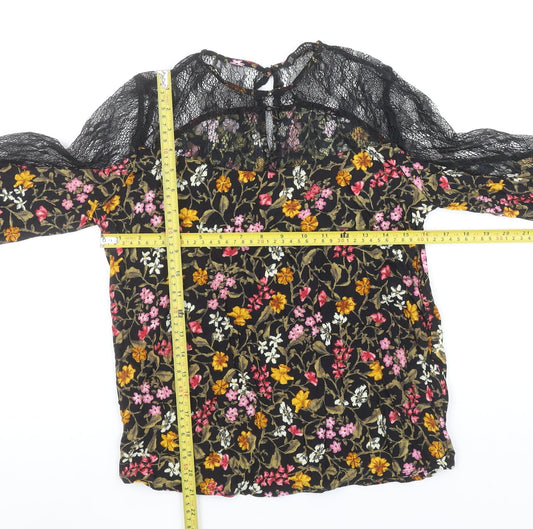 Womens UK Size XS Zara Multicoloured Basic Blouse