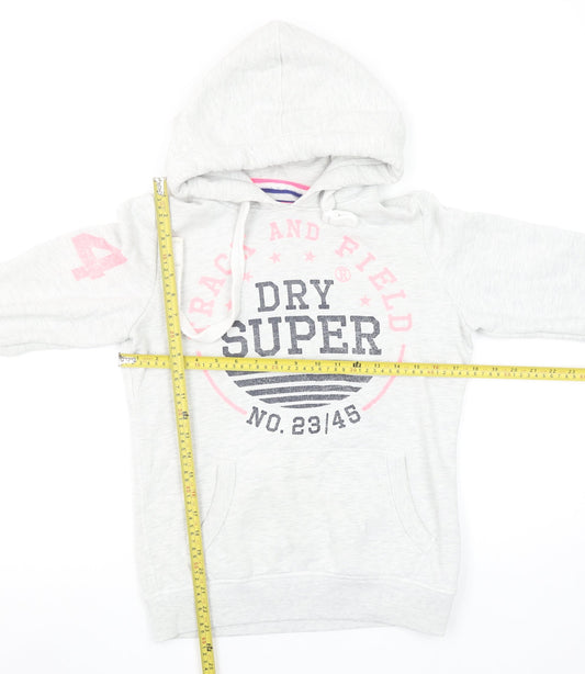 Womens UK Size S Superdry Grey Pullover Hoodie