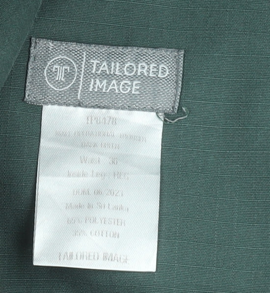 Mens UK Size M Tailored Image Regular Fit Cargo Green Trousers