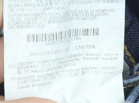 Bershka Women's Blue Flared Denim Jeans Size 10 Regular Stretch