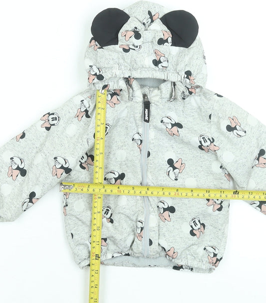 Disney Unisex Baby Grey Minnie Mouse Hooded Puffer Jacket 9-12 Months