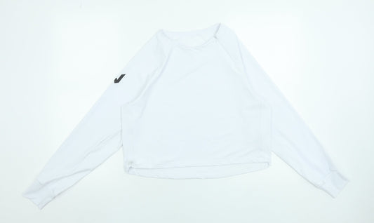 Womens UK Size S Lone Wolf White Gym & Training Running & Jogging Yoga T-Shirt