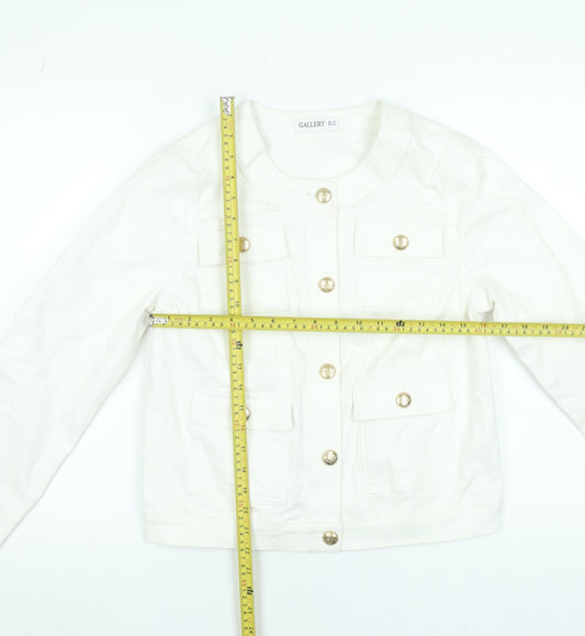 Womens UK Size 10 Gallery White Basic Jacket