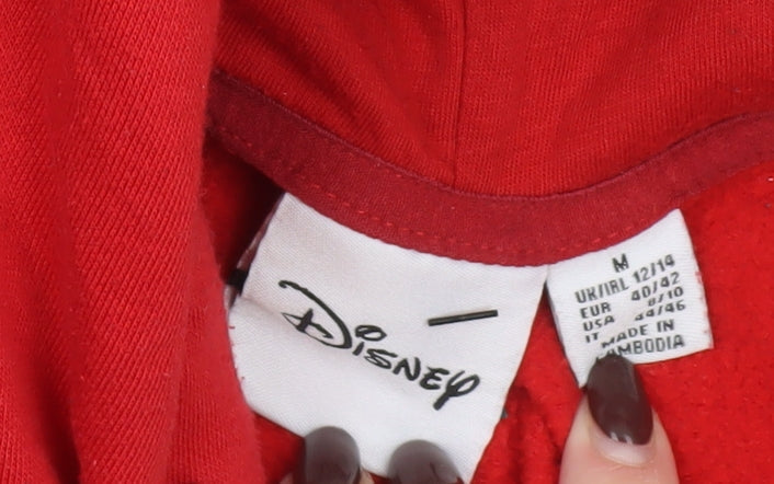 Womens UK Size M Disney Red Pullover Hoodie