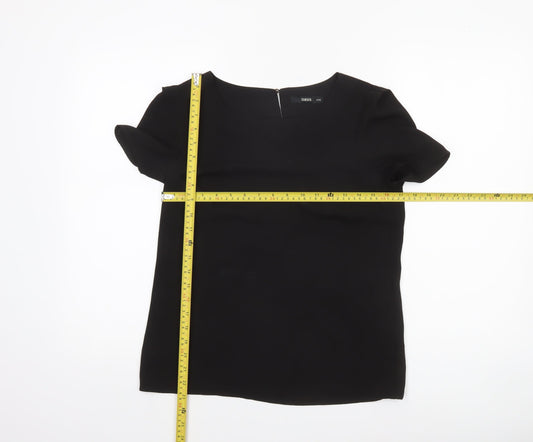 Womens UK Size 8 Oasis Black Basic Blouse