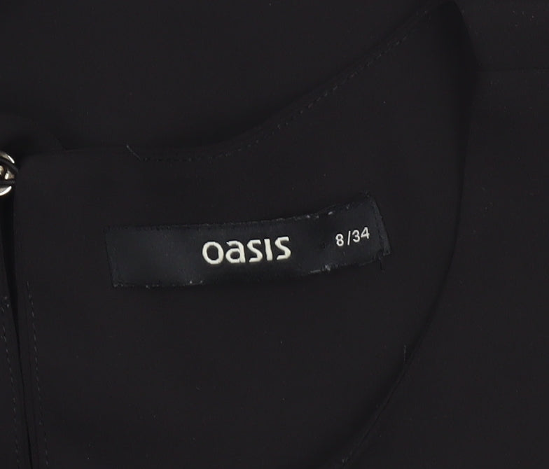 Womens UK Size 8 Oasis Black Basic Blouse