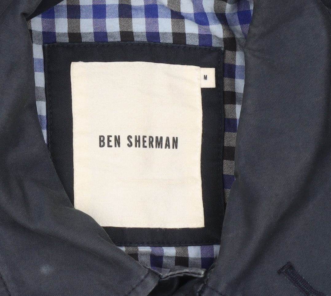 Mens UK Size M Ben Sherman Blue Overcoat