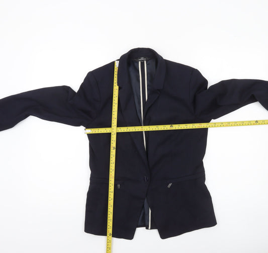 Next Women Blue Tailoring Blazer Size 10 Classic Fit Notch Lapel