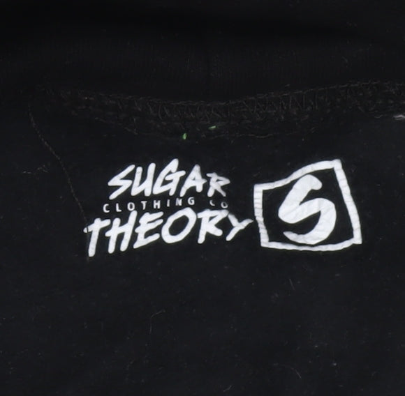 Mens UK Size S Sugar Theory Black Pullover Hoodie