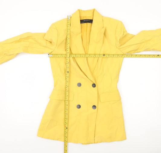 Zara Women’s Yellow Double-Breasted Blazer Jacket XS