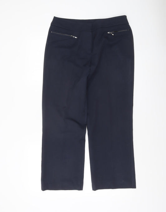 Womens UK Size 12 BHS Regular Fit Dress Pants Blue Trousers