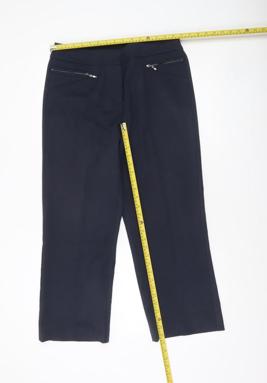 Womens UK Size 12 BHS Regular Fit Dress Pants Blue Trousers