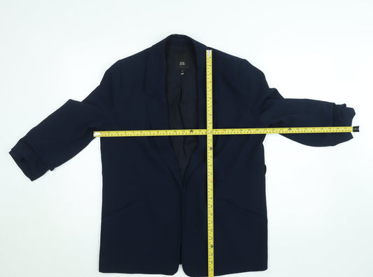 River Island Women Blue Size 10 Regular Fit Blazer Jacket