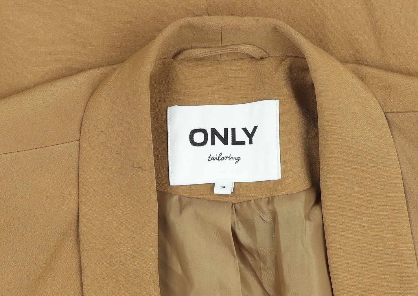 ONLY Women’s Brown Shawl Lapel Blazer Size 8 Tailored Stretch Jacket