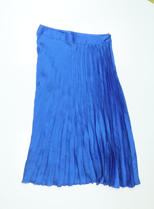 Womens UK Size XL Zara Pleated Satin Skirt