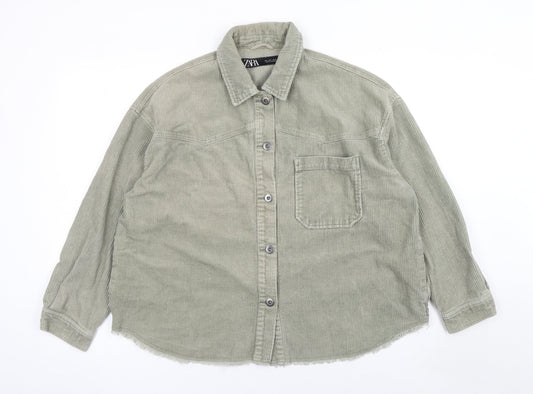 Womens UK Size L Zara Green Basic Jacket