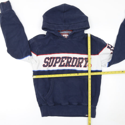 Womens UK Size M Superdry Blue Pullover Hoodie