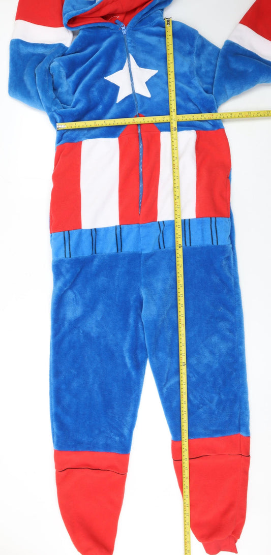 Primark Men Blue Red Marvel Captain America Fleece Onesie XS-S