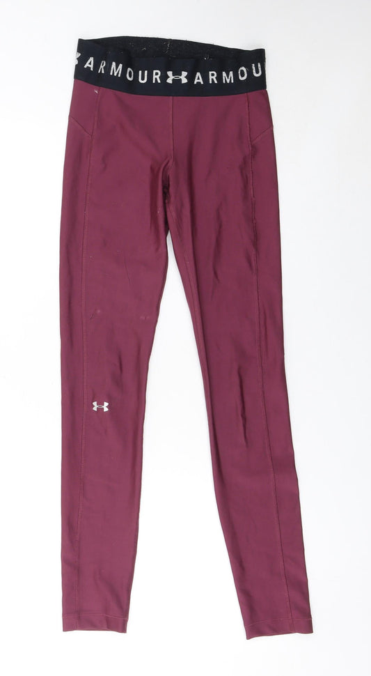 Womens UK Size S Under armour Slim Fit Compression Purple Leggings