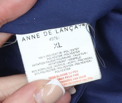 Womens UK Size XL Anne de Lançay Blue Quilted Coat