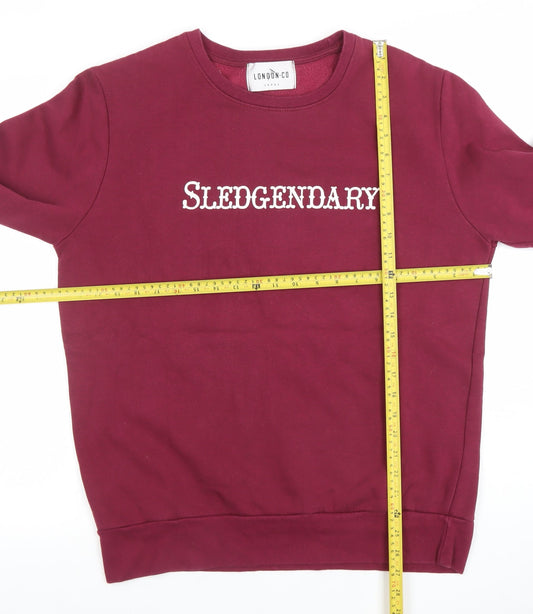 Mens UK Size L LONDON CO Red Pullover Sweatshirt