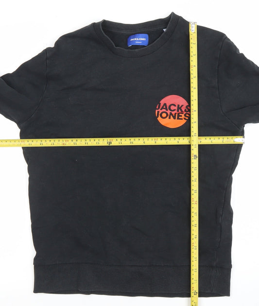 Mens UK Size S JACK & JONES Black Pullover Sweatshirt