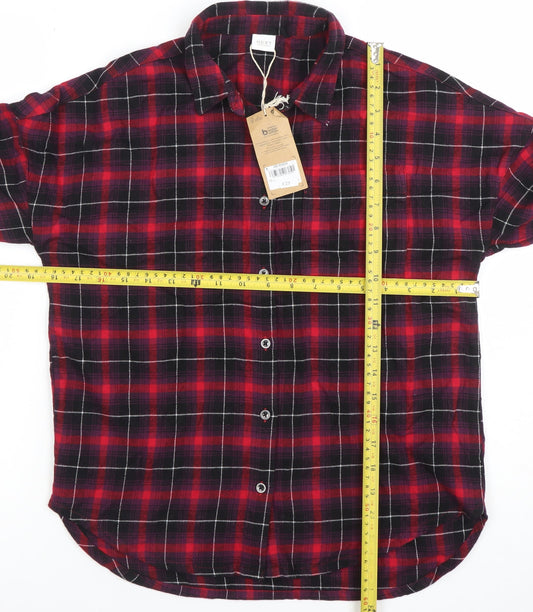 Next Boys Red Check Flannel Long Sleeve Nightshirt 7 Years