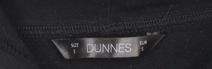 Dunnes Women's Black Full Zip Hoodie Size S Casual Cotton Blend