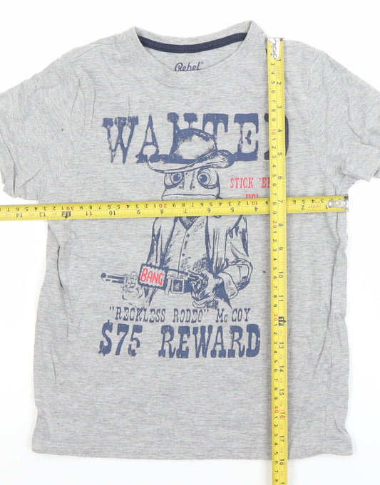 Boys UK Size 6-7 Years Rebel by Primark Grey Basic T-Shirt