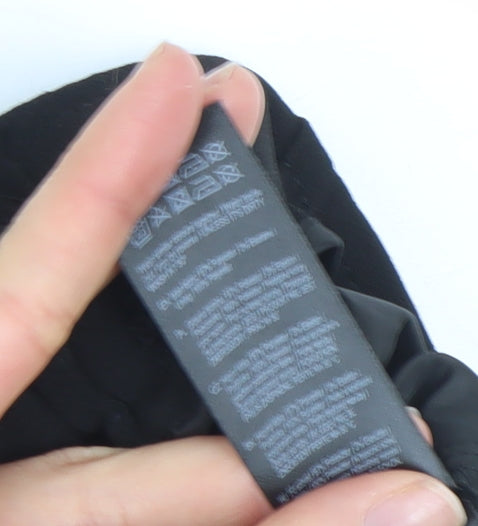 F&F Women Black UK 12 Cropped Trousers Elastic Waist Gold Rings