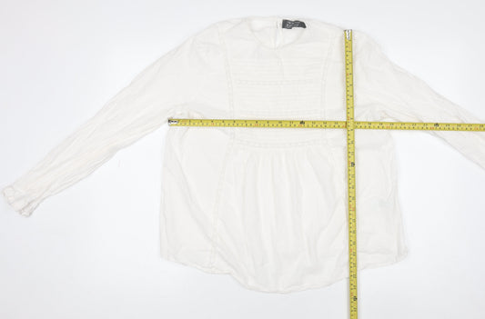 Primark Women’s White Cotton Boho Long Sleeve Blouse M