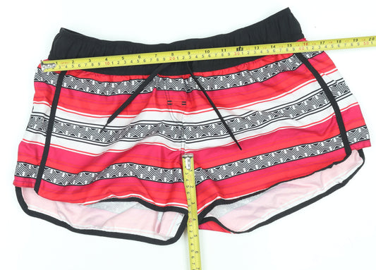 Olaian Womens Pink Striped Boardshorts Size 14 Quick Dry Swim Shorts