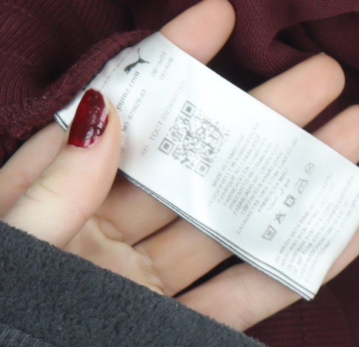 Puma Womens Brown M Relaxed Sweatpants Fleece Active Gym Trousers