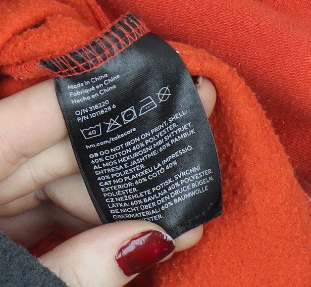 H&M Womens Red Wisconsin Graphic Pullover Sweatshirt XL Cotton Blend