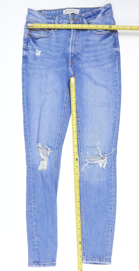 Primark Women Blue Distressed Skinny Jeans Size 8 Medium Wash