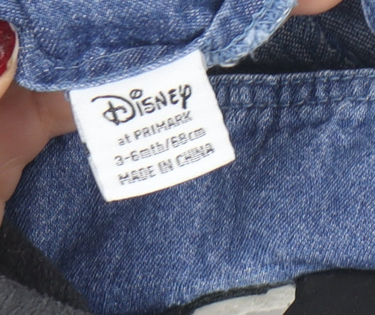 Disney at Primark Blue Mickey Denim Dungaree 3-6 Months Baby Outfit