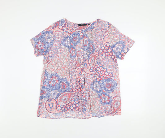 Womens UK Size 14 Isle Collection Multicoloured Basic Blouse