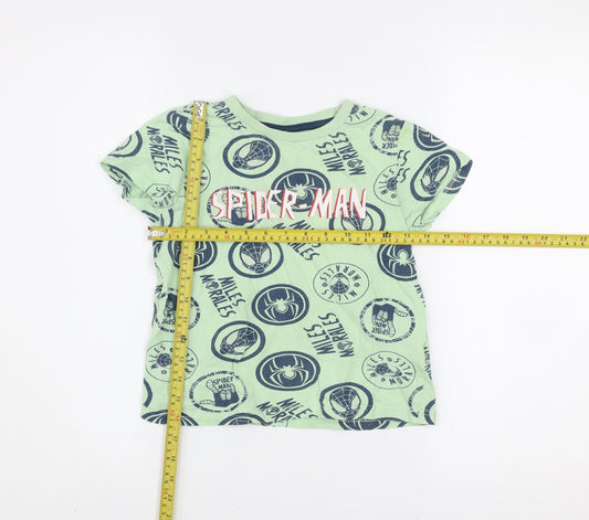 Boys UK Size 7 Years Marvel Green Basic T-Shirt