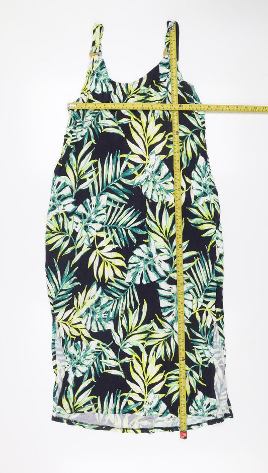 F&F Women’s Multicoloured Size 14 Tropical Knee Length Slip Dress