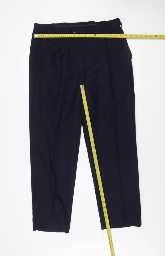 Tailored Image Men's Blue Dress Pants 36W 31L Wool Blend Formal Trousers